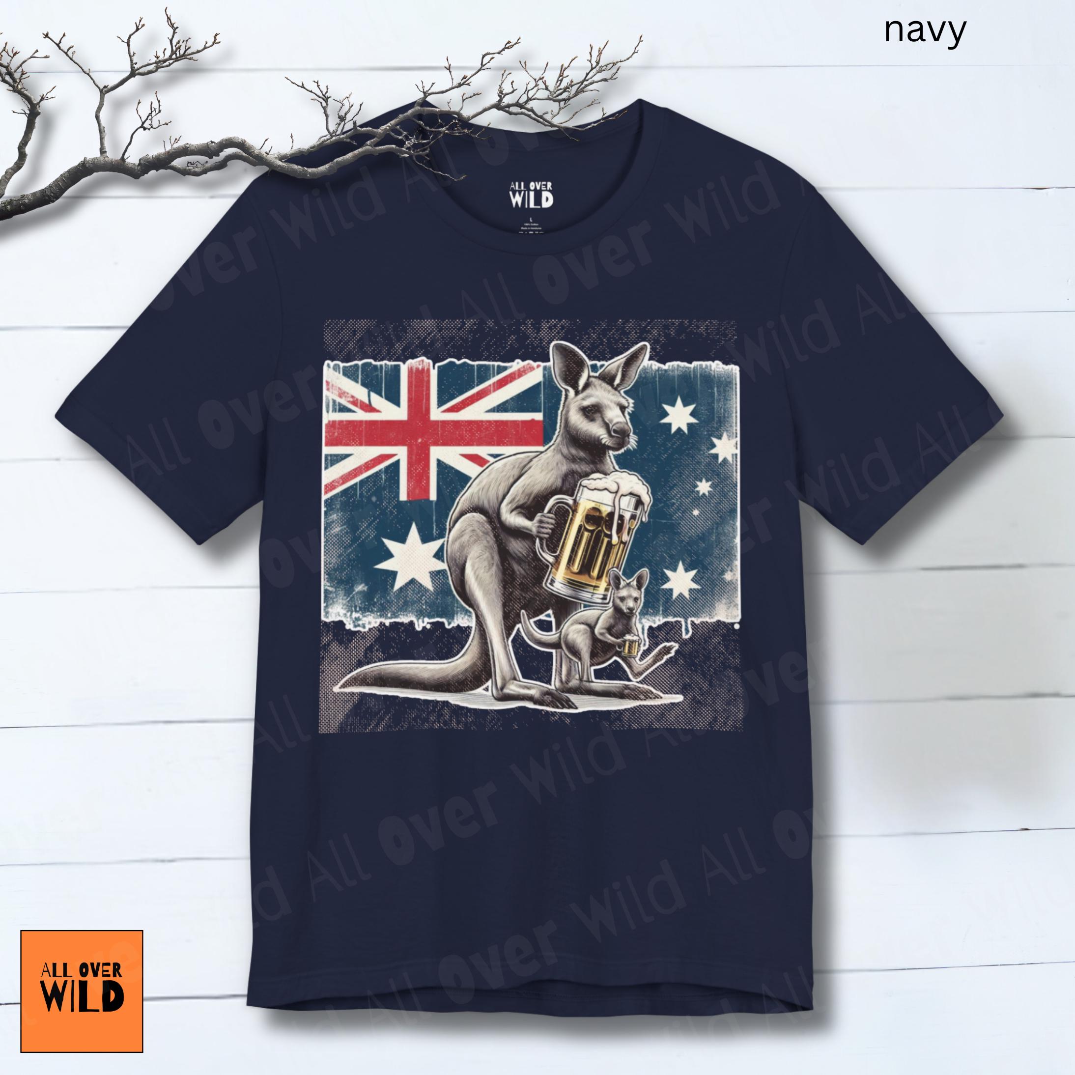 オーストラリアのカンガルーTシャツ、オーストラリアビールTシャツ