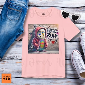 Papagei Shirt, lustiges Sittich T-Shirt, Wellensittich Geschenk, Vogel Mama Shirt, Haustier Vogel Liebhaber Geschenk, Graffiti Vogel Shirt, Vogel Nerd Tee Pink