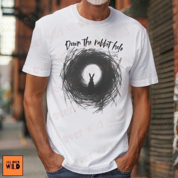 Down the Rabbit Hole Shirt | Question Everything Tee | Truth Seeker Graphic T-Shirt | Conspiracy Humor Shirt | Unisex Comfort Colors 1717
