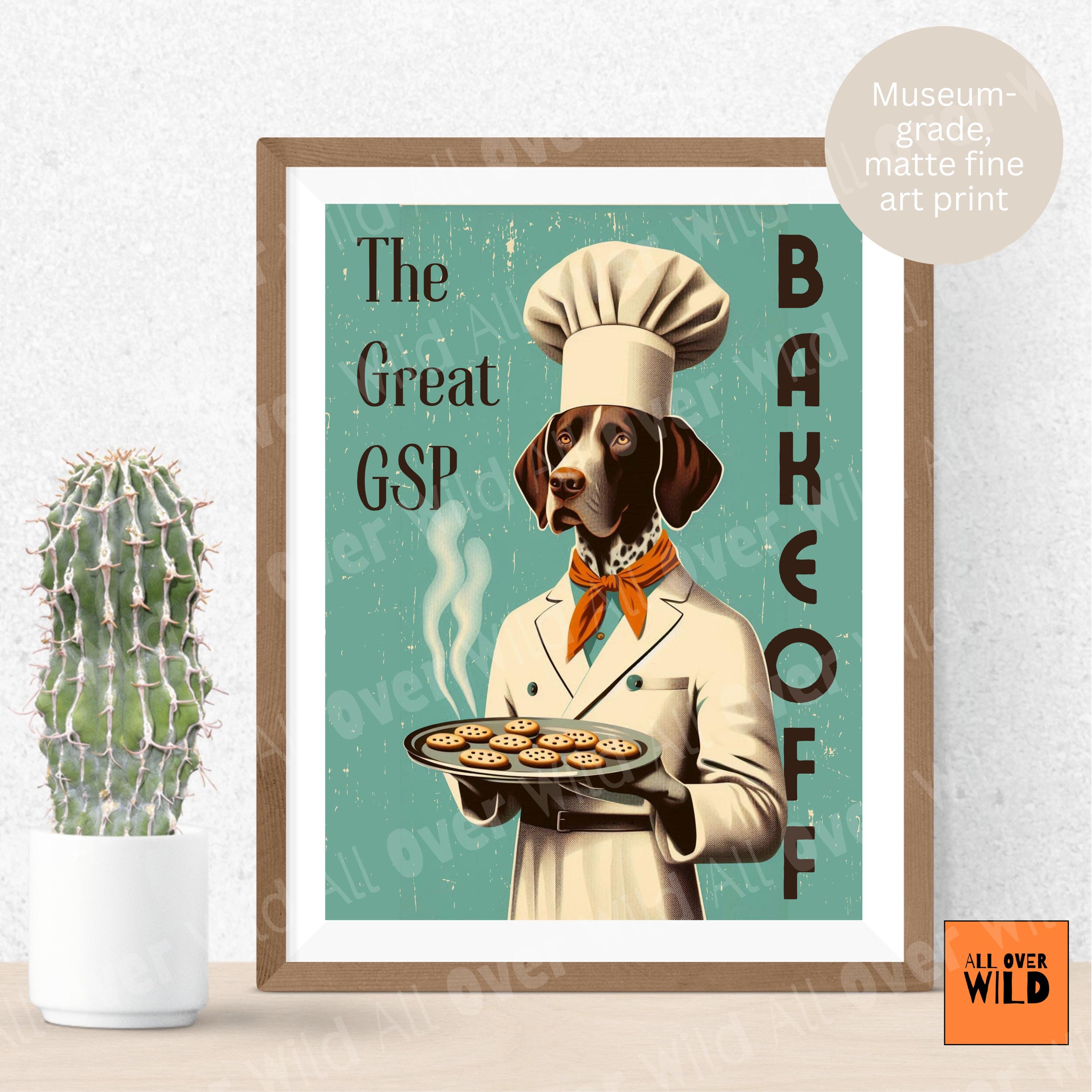 German Shorthaired Pointer Chef Wall Art, GSP Kitchen Poster