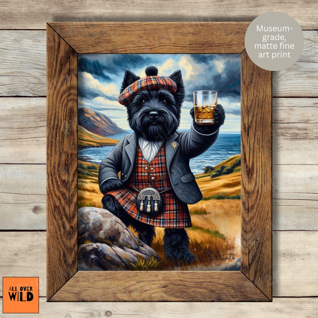 英国製ラルフローレン ヴィンテージ絵皿3枚セット 壁掛け 馬と猟犬 カントリー Scottish Terrier Wall Art, Scotty Dog Scotch Print, Tartan Kilt