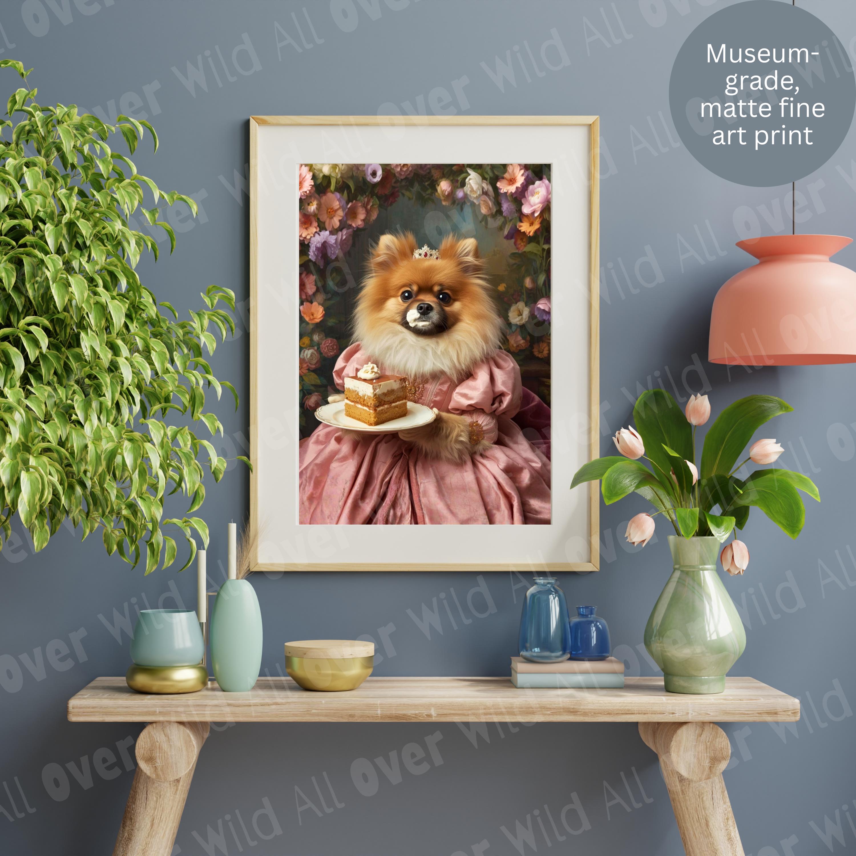 Pomeranian Wall Art, Pom Princess Poster, Cute Dog Decor, Funny