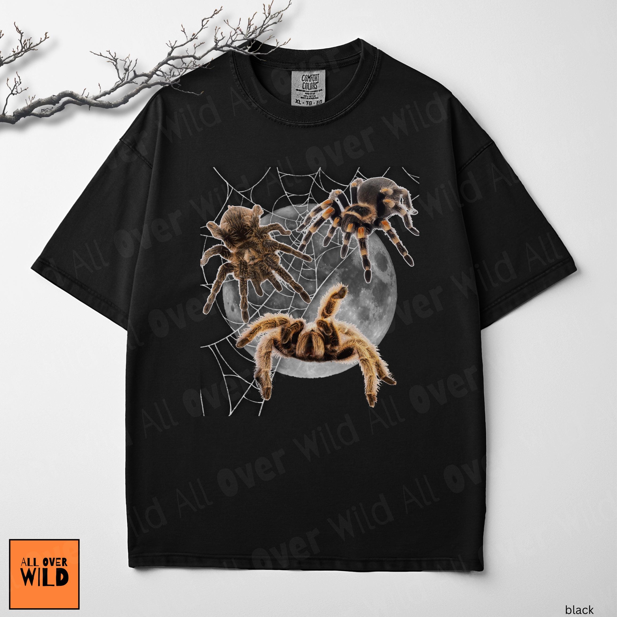 Tarantula Moon Shirt, Goth Spider Tee, Creepy Spider Shirt, Dark
