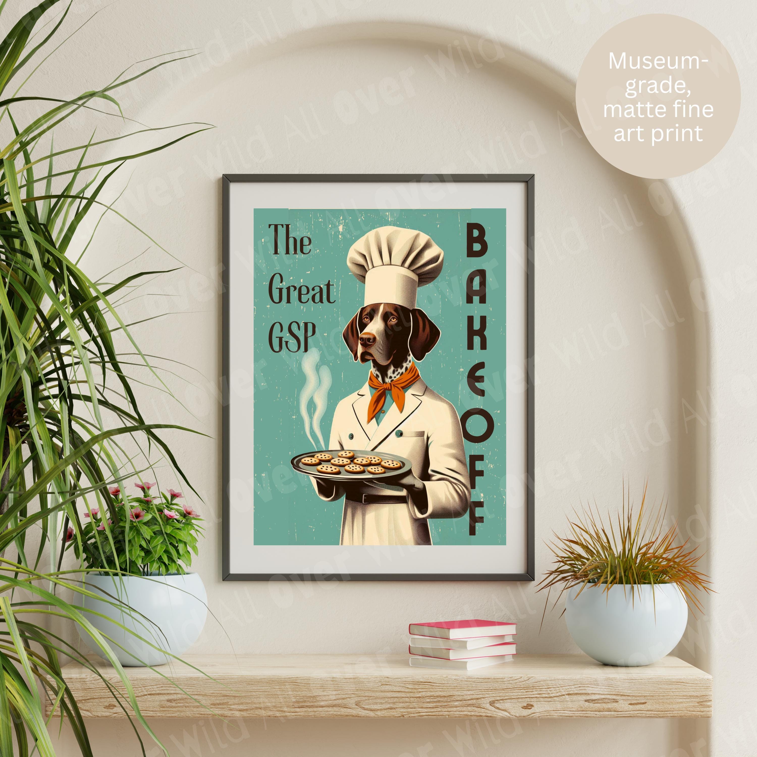 German Shorthaired Pointer Chef Wall Art, GSP Kitchen Poster