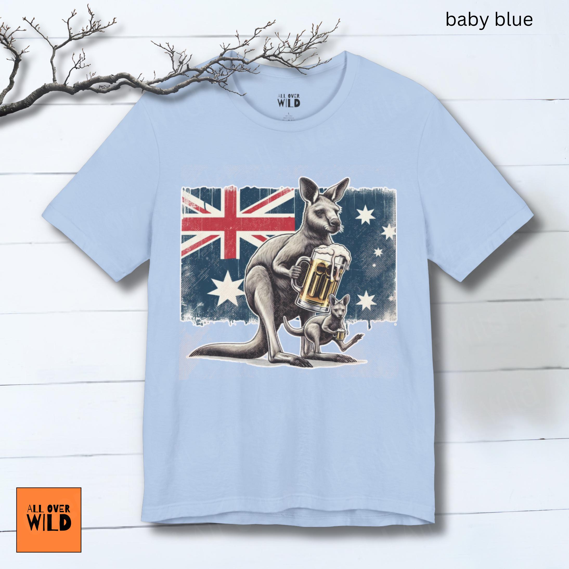 オーストラリアのカンガルーTシャツ、オーストラリアビールTシャツ 