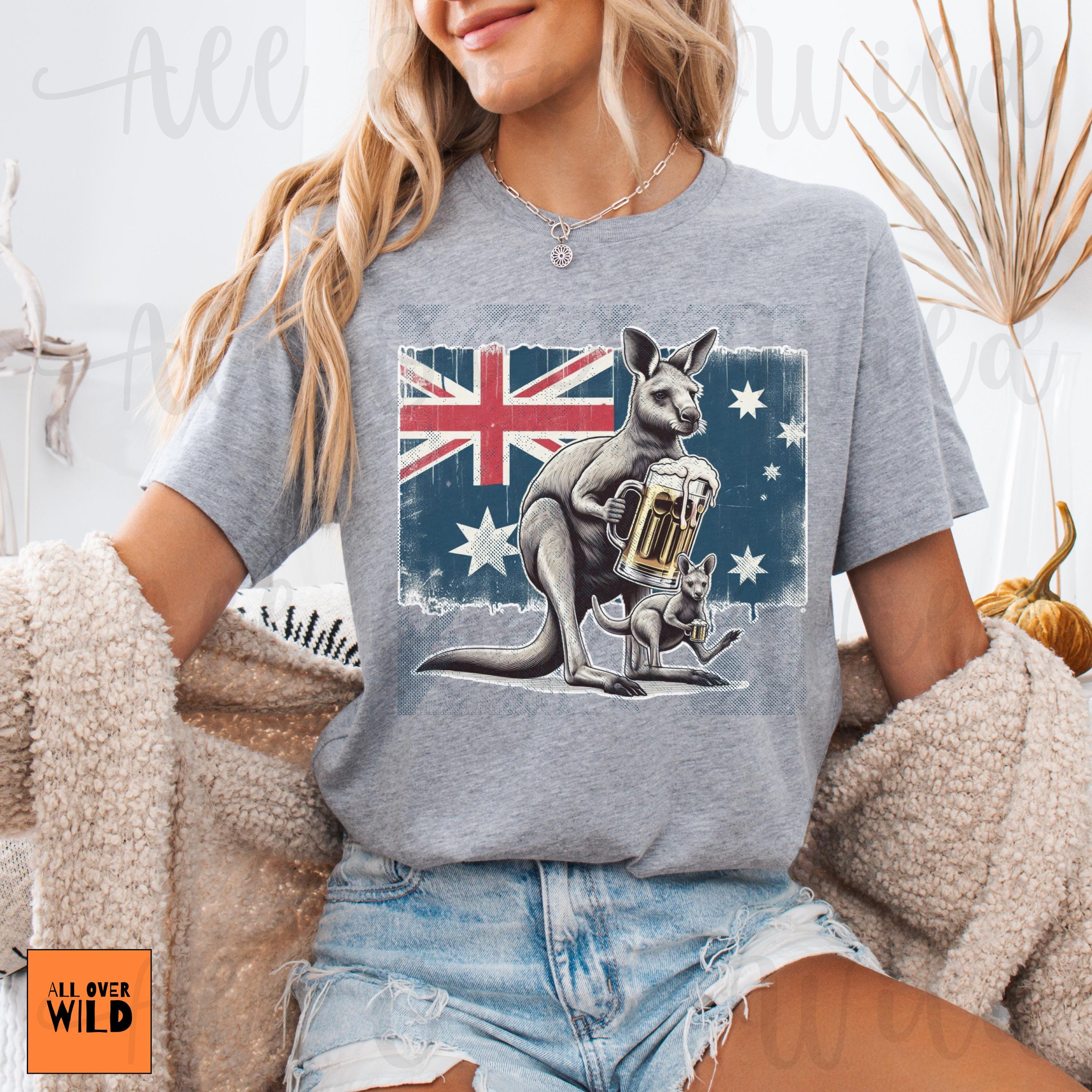 オーストラリアのカンガルーTシャツ、オーストラリアビールTシャツ
