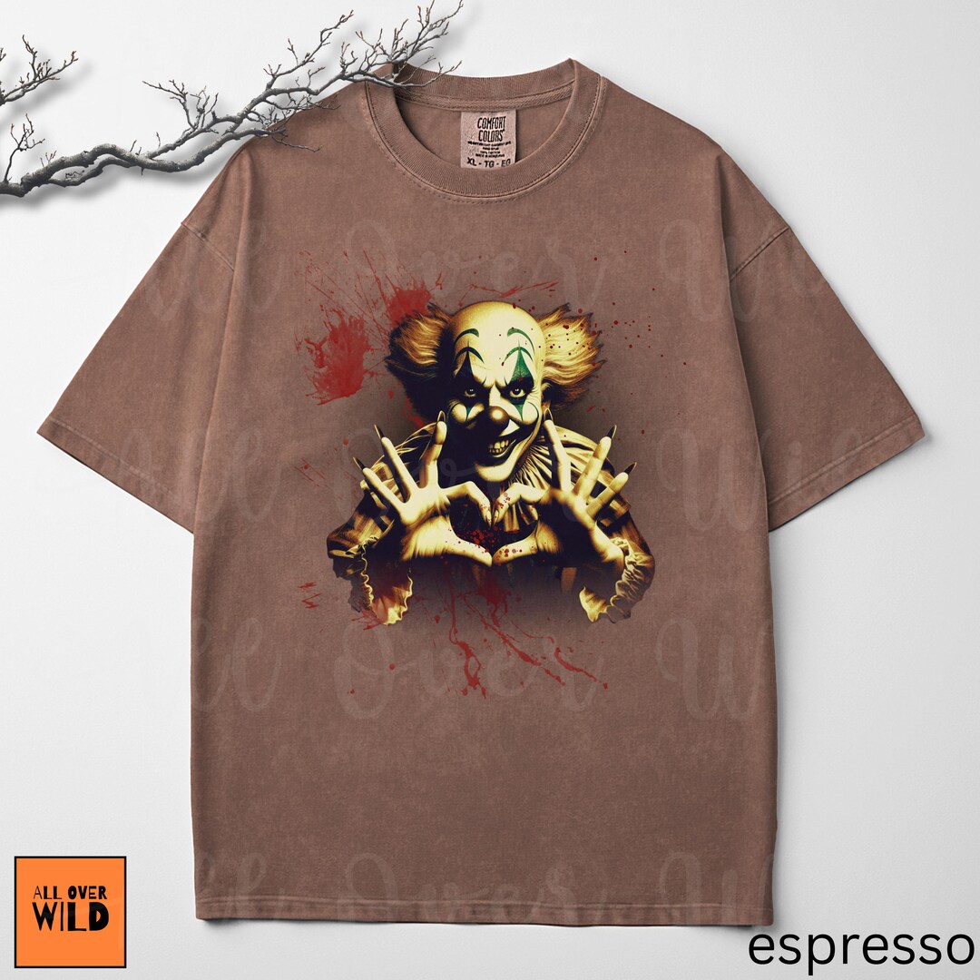血まみれのホラーピエログラフィックTシャツ、恐ろしいゴシック美的