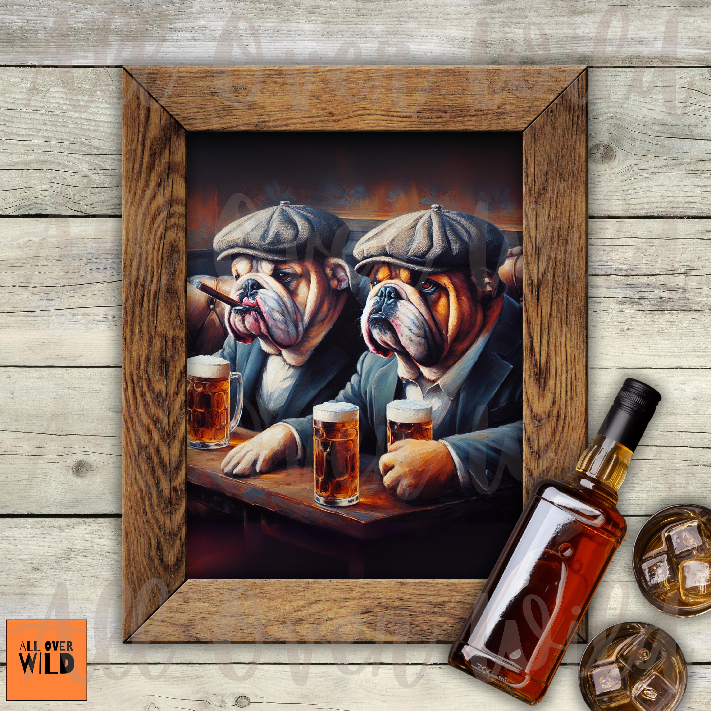 Nuboxx Poster da parete con foto di cucciolo di bulldog inglese, divertente decorazione da parete per la parete del cane, poster per camera da letto