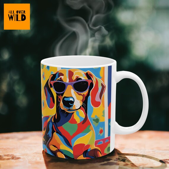 Colorful Dachshund Mug: Wiener Dog Coffee Cup, Doxie Lover Gift (2