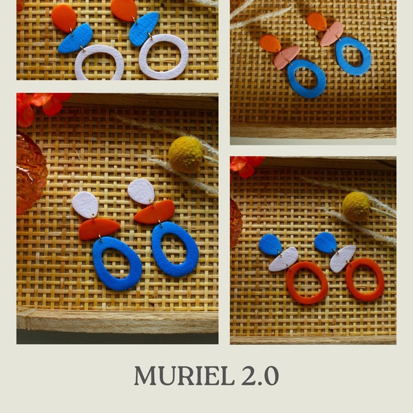 MURIEL 2.0 // knallige Statement-Ohrringe aus Polymer Clay, UV-Resin und Messing