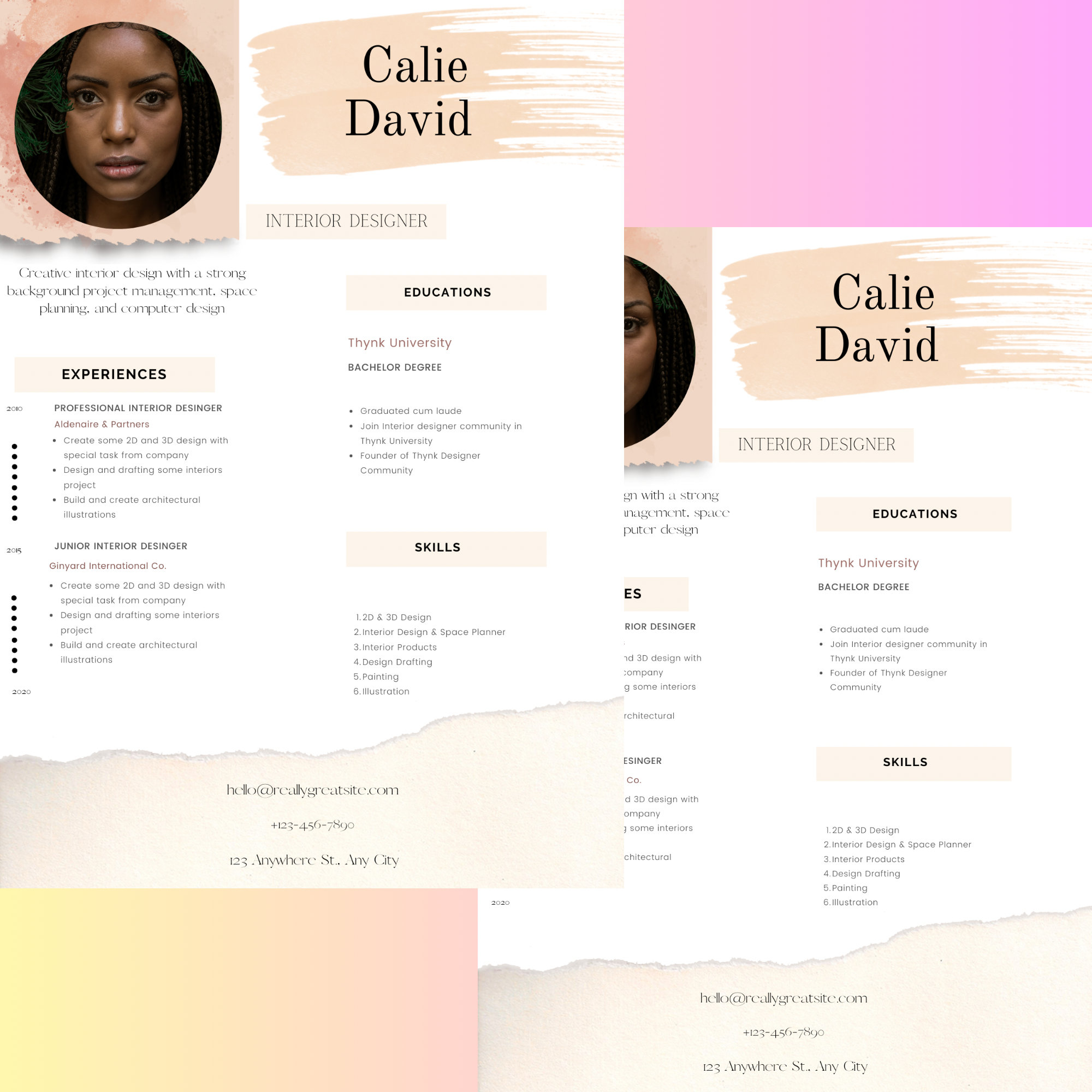 Digital CV Template canva - Etsy