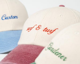 Custom Embroidered Cap - Personalised in Britain with Your Text