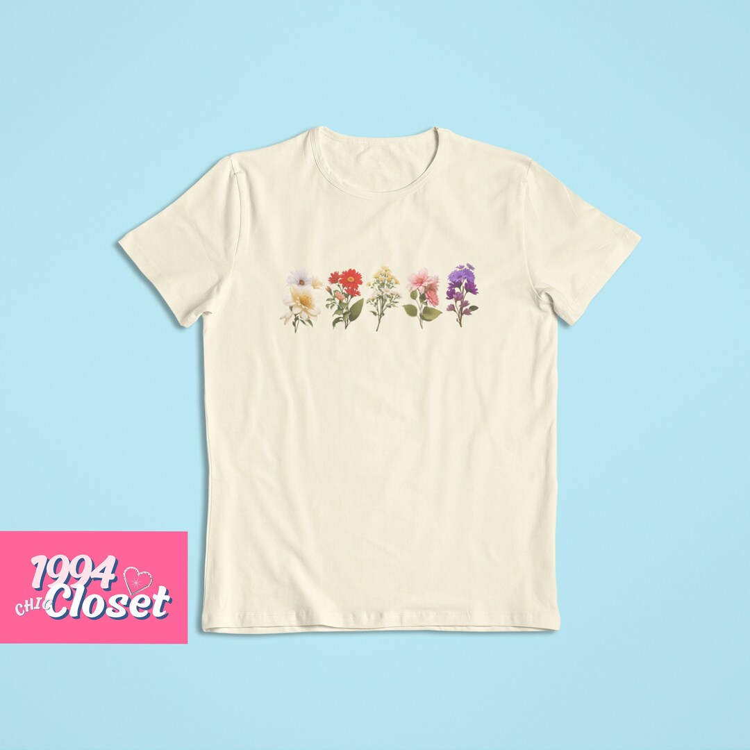 Birth Flower Shirt Birth Month Flowers Mothers Day Gift Gift Etsy