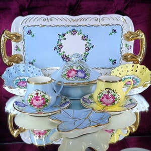 Set of 2 Rose Espresso Cup, 24k Gold Porcelain Tea Mugs, Flower Turkish Coffee Cup, Boho Macchiato Cup, Ethnic Vintage Mug image 5