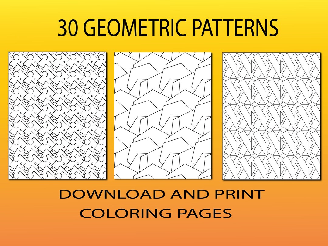 30 Geometric Repeating Patterns Coloring Pages Download and Print PDF ...