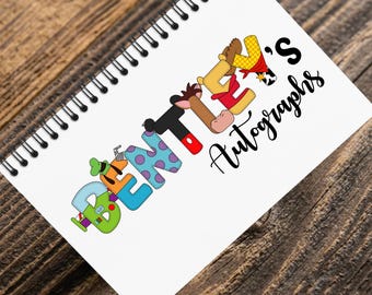 Personalized Kids Character Autograph Book – Custom Name Book for Theme Park Trips, Magical Vacation Keepsake, Gift for Boys & Girls
