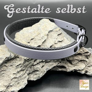 Biothane Hundehalsband gepolstert für kleine Hunde | 16mm schmal | Wunschfarbe & Hardware | Handmade | Set mit Leine konfigurierbar