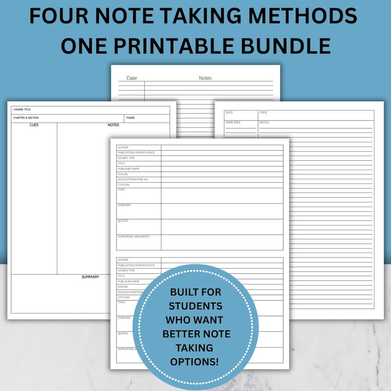 College Note Taking Bundle - Etsy