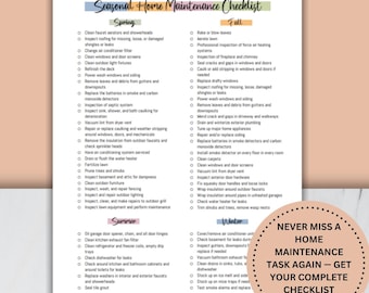 Liste de contrôle pour l'entretien de la maison,Programme de nettoyage,Liste de contrôle pour les tâches ménagères,Gestion du ménage,Amélioration de l'habitat,Liste de contrôle trimestrielle pour la maison,PDF imprimable