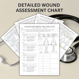 Wound Assessment Chart, Nursing Head to Toe Skin Assessment, Wound Management Chart, Skin Care Documentation, Nursing Admission Tool