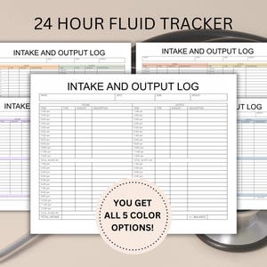 Fluids Intake and Output Record,Nursing Intake and Output Log,Home Healthcare Form,Nursing and Healthcare Tracker,Intake and Output Tracker