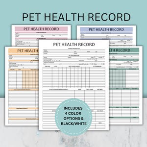 Pet Health Record, Pet Medical Planner, Pet Vaccination Record, Pet Sitter Notes, Dog Health Record, Puppy Vet Planner, Cat Vet Planner