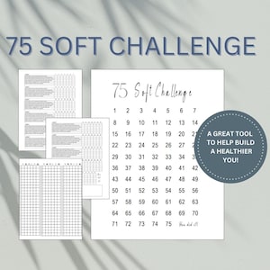 75 Soft Challenge Tracker, 75 Day Challenge Printable, Fitness Challenge Digital Template, Weight Loss Planner, Weight loss Progress Tracker