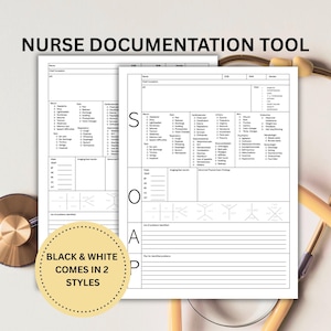 Feuille de rapport SOAP pour infirmière, chirurgie médicale, modèle de documentation, évaluation de la tête aux pieds, évaluation du patient, organisateur d'équipe de soins infirmiers, infirmière de soins intensifs