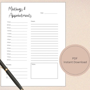 Daily Planner Printable, Daily To Do List PDF, Daily Planner PDF,  Personal Planner, Digital Planner, Weekly Planner Instant Download