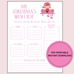 Christmas Wish List,Santa Wish List,Christmas Printable,Christmas Snowman,Want Need Wear Read,holiday Activity,Kid Wish list,Gift Wish list