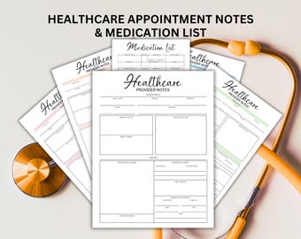 Doctor Appointment Notes, Medical Specialist Visit Log, Medical Appointment Tracker Template, Healthcare Journal PDF, Healthcare Tracker Log