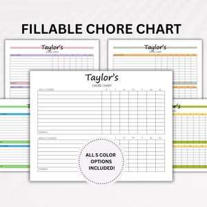 Editable Chore Chart, Kids Chore Chart, Daily Kids Responsibility Chart, Printable Kids Schedule, Daily Routine Checklist, Kids Task Tracker