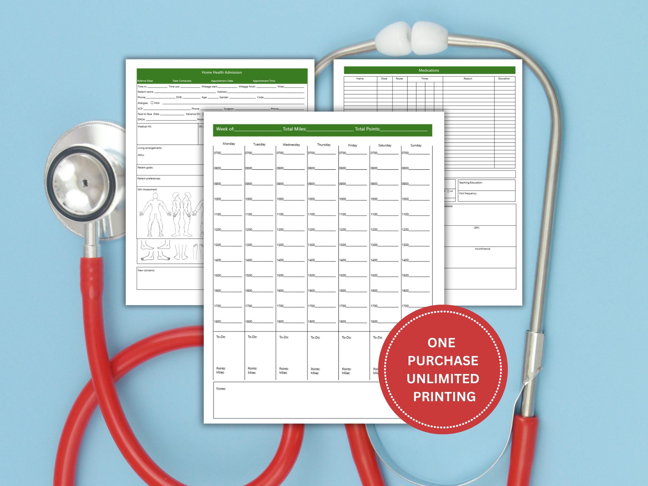 Home Health Nurse Editable Report Sheet | SOC Admission Form ...