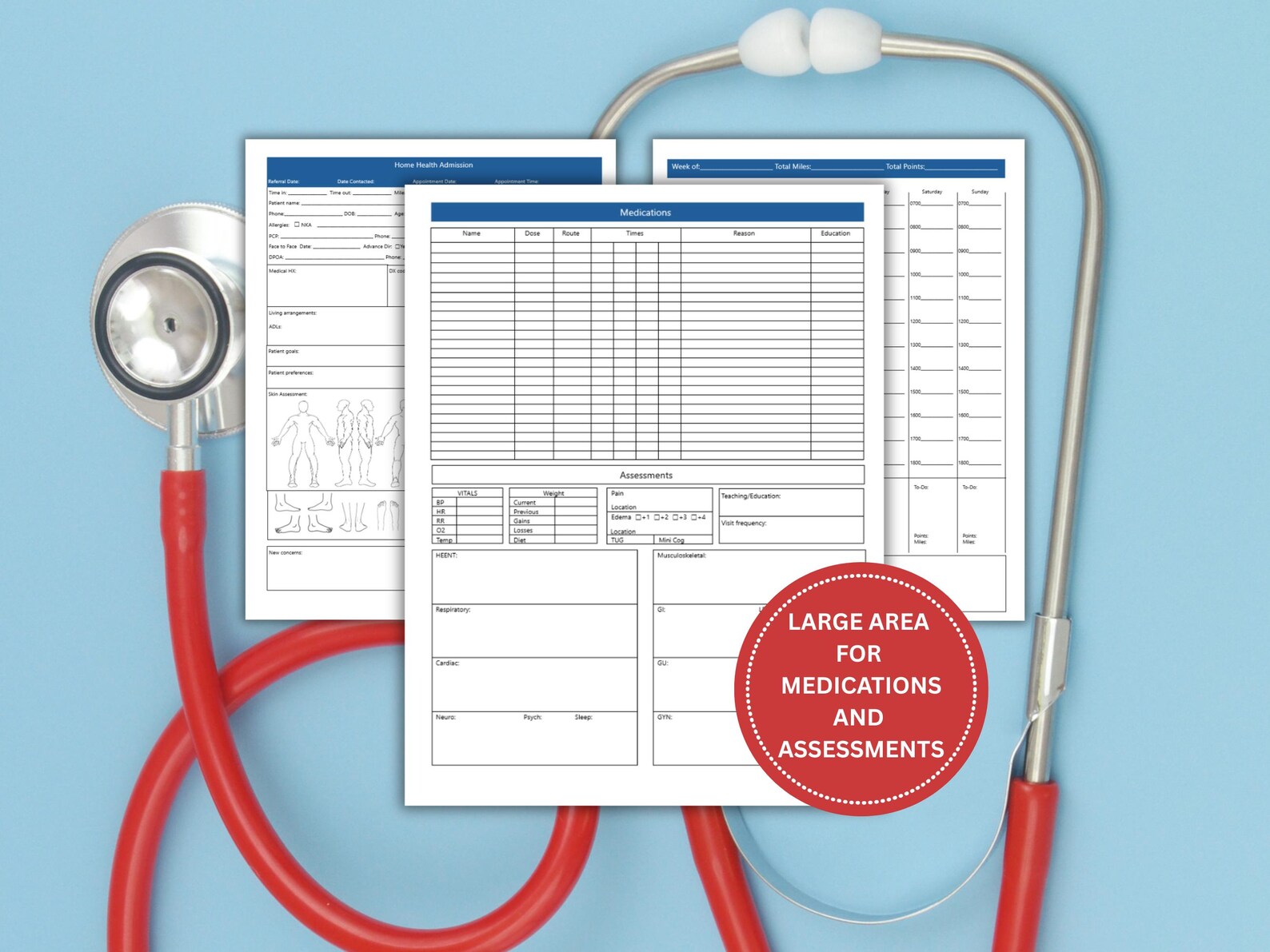 Home Health Nurse Editable Report Sheet | SOC Admission Form ...