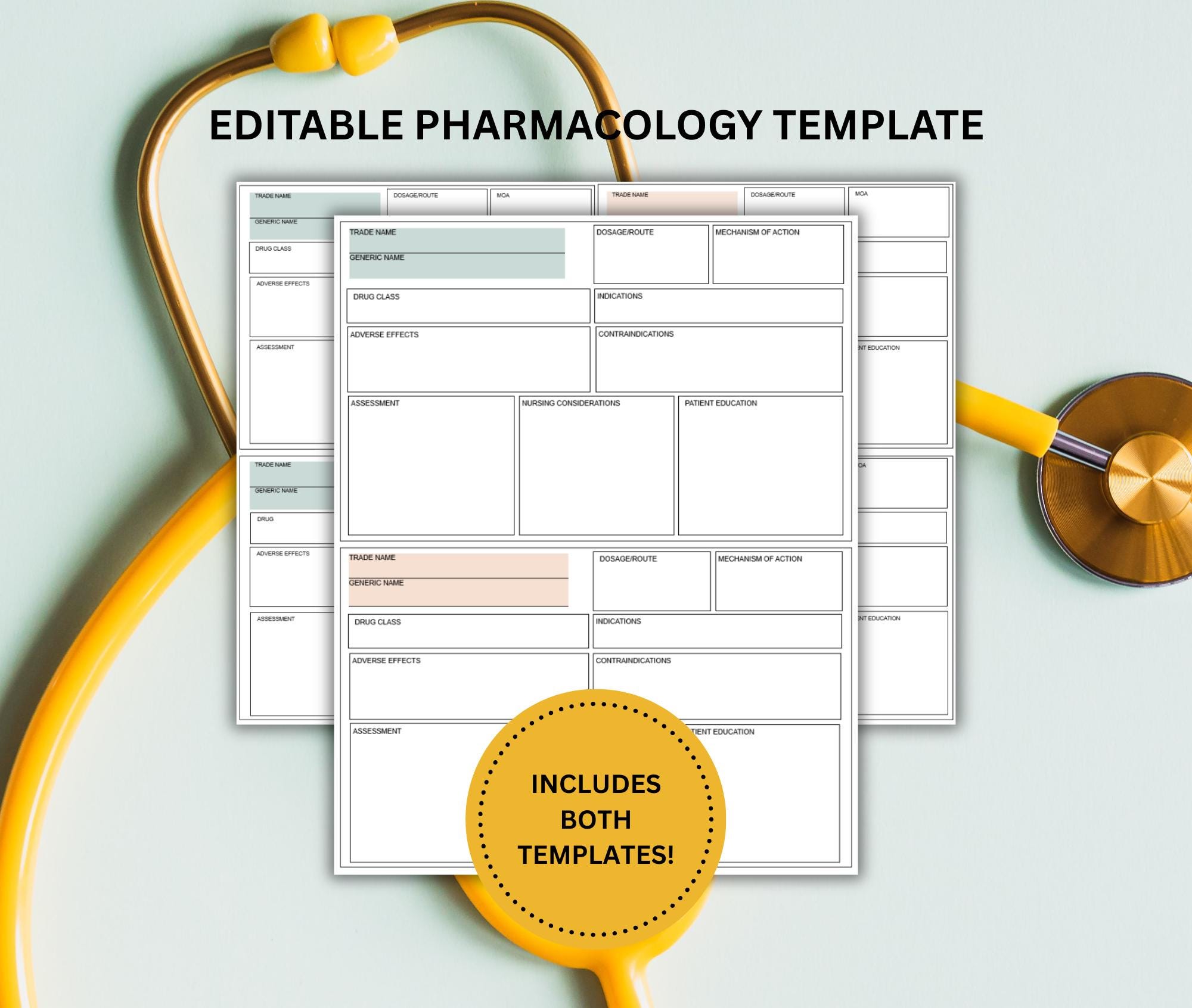 Pharmacology Template Printable | Drug Cards | Nursing Study Guide ...