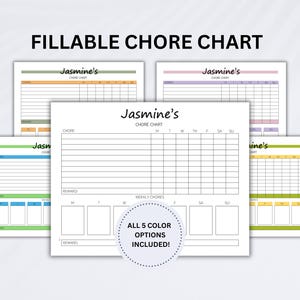 Editable Chore Chart, Kids Chore Chart, Daily Kids Responsibility Chart, Printable Kids Schedule, Daily Routine Checklist, Kids Task Tracker