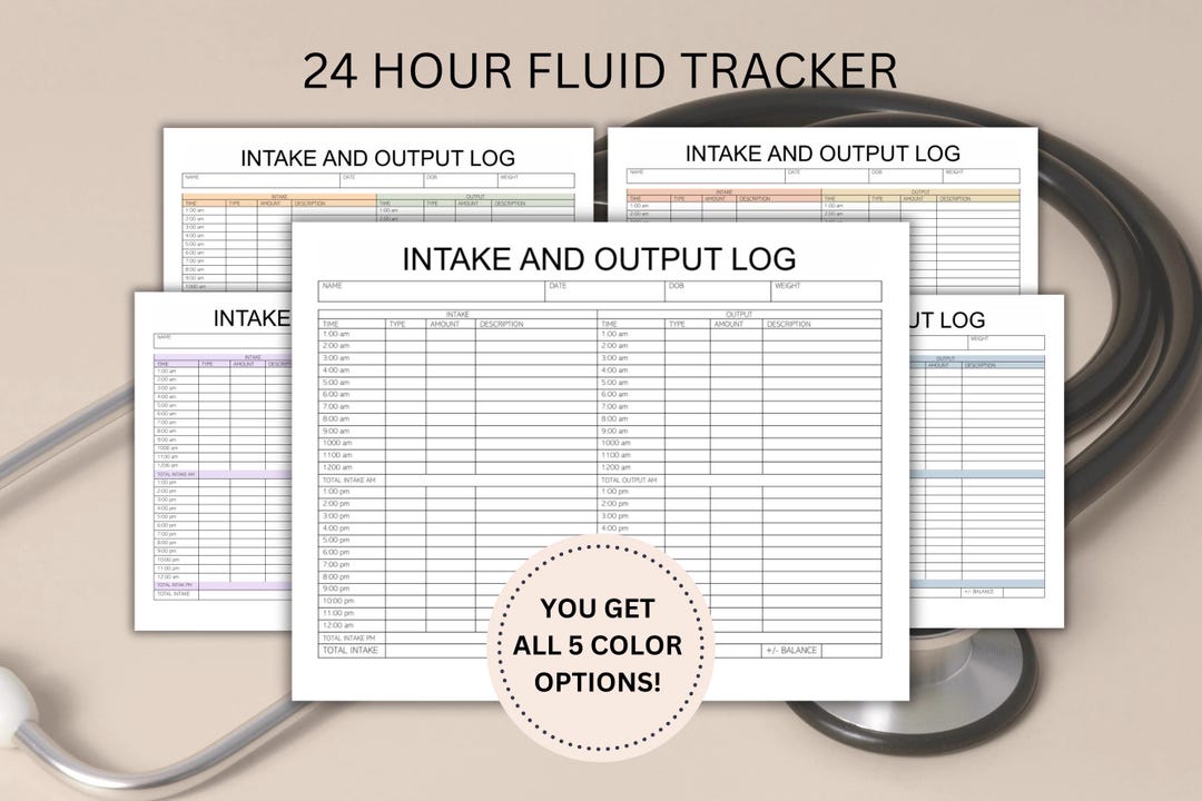 Fluids Intake and Output Record,nursing Intake and Output Log,home ...