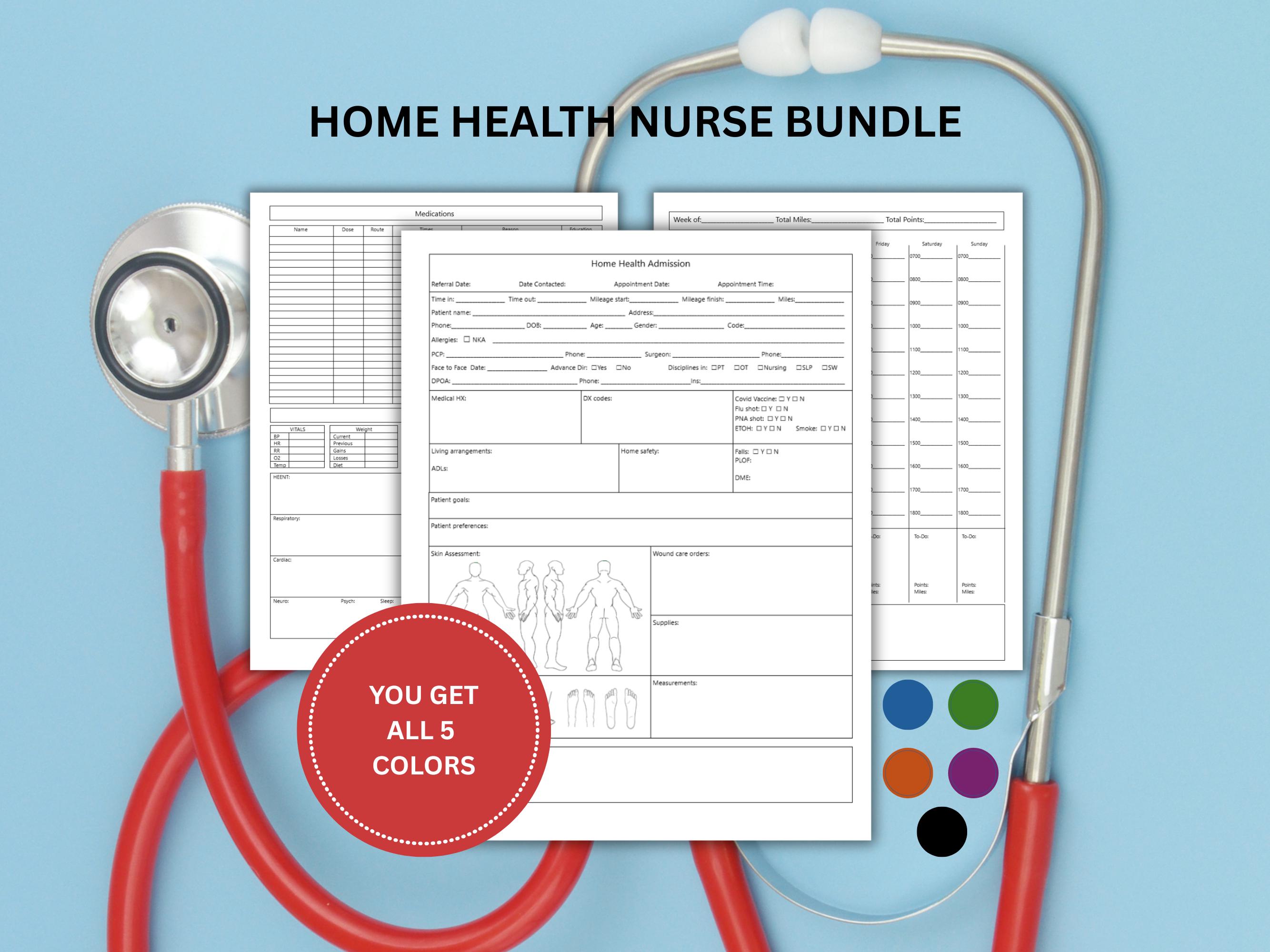 Home Health Nurse Editable Report Sheet | SOC Admission Form ...