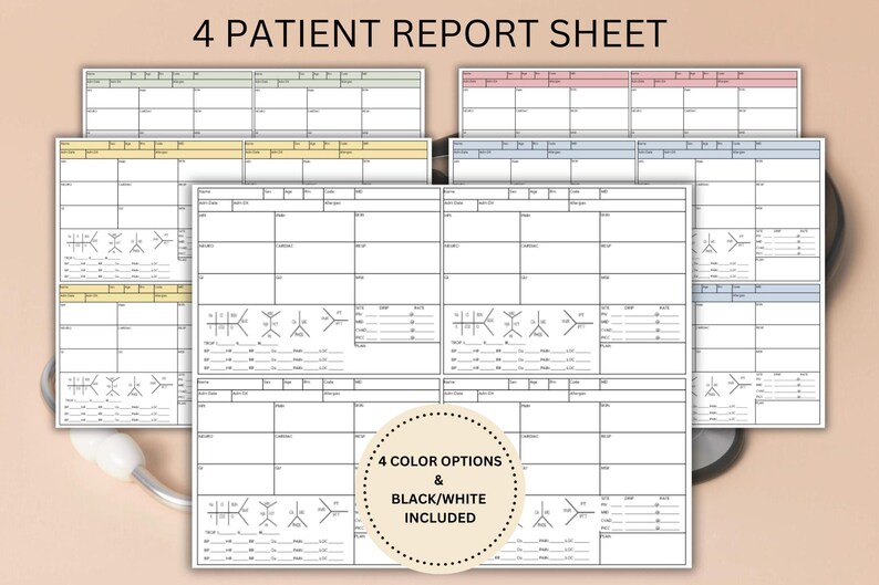 Four Patient Worksheet.pdf Four Patient Nurse Report Sheet, Nurse Brain Sheet, ICU Nurse Report ...
