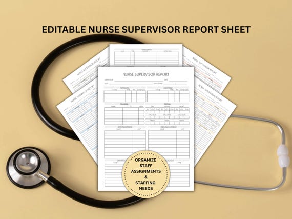 Nurse Supervisor Report Sheet, Editable Skilled Nursing Facility Manager Checklist, Long Term Care Shift Organizer, Nurse Supervisor Planner