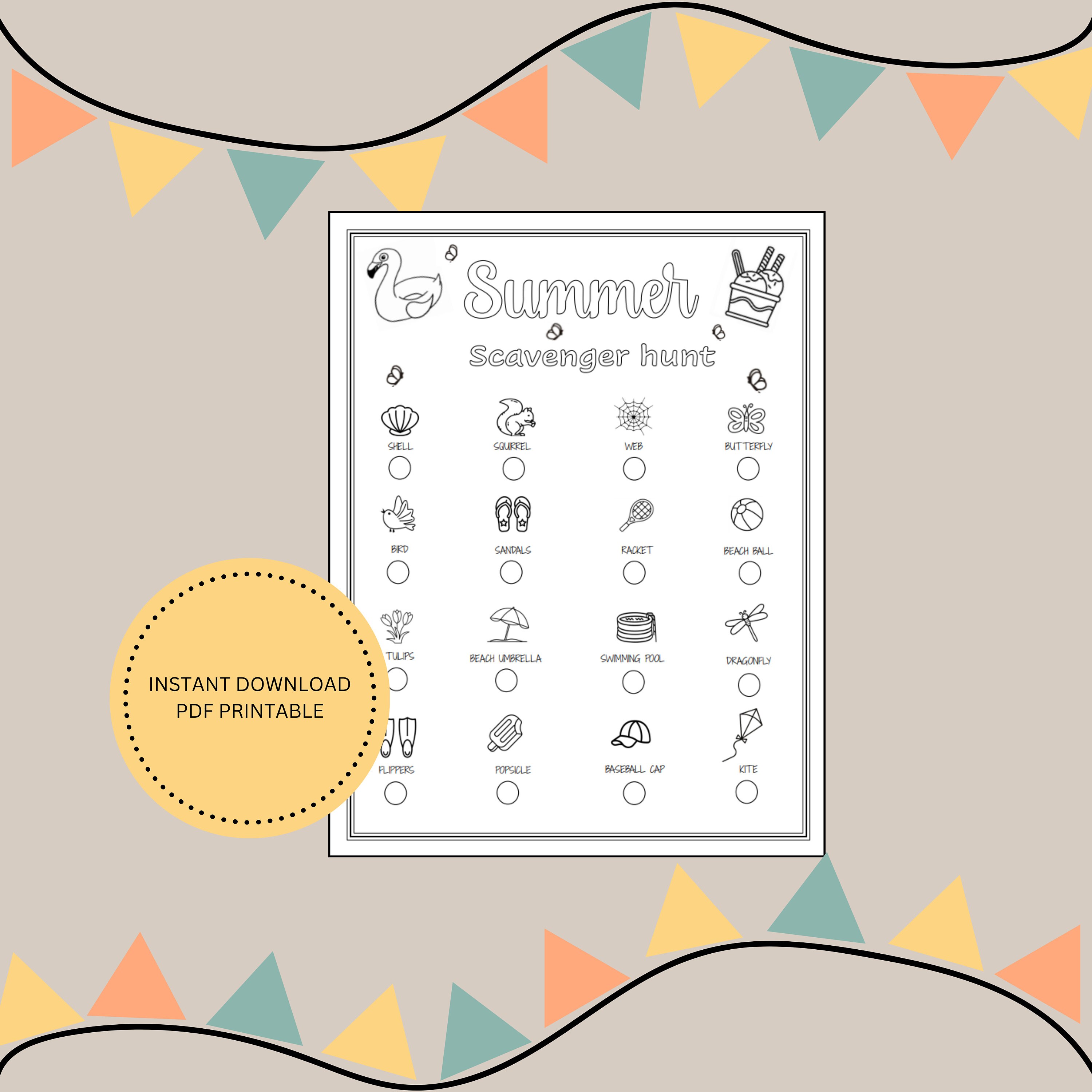 Summer Scavenger Hunt, Outdoor Treasure Hunt Printable, Preschool ...