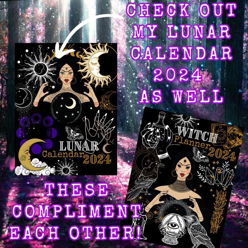 Witch Planner 2024 Witchy Planner Printable Wicca Planner 2024 Witchy