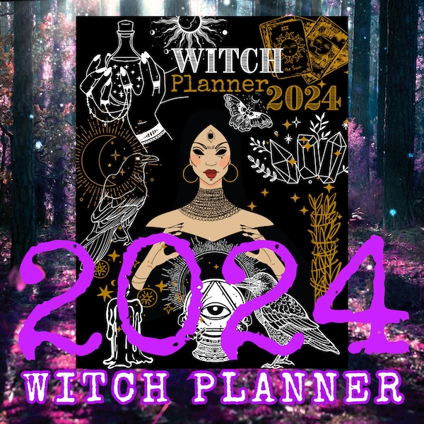 Witch Planner 2024 Witchy Planner Imprimible Wicca Planner 2024 Witchy Journal Grimorio imprimible El Libro de las Sombras Calendario del Planificador Wiccan