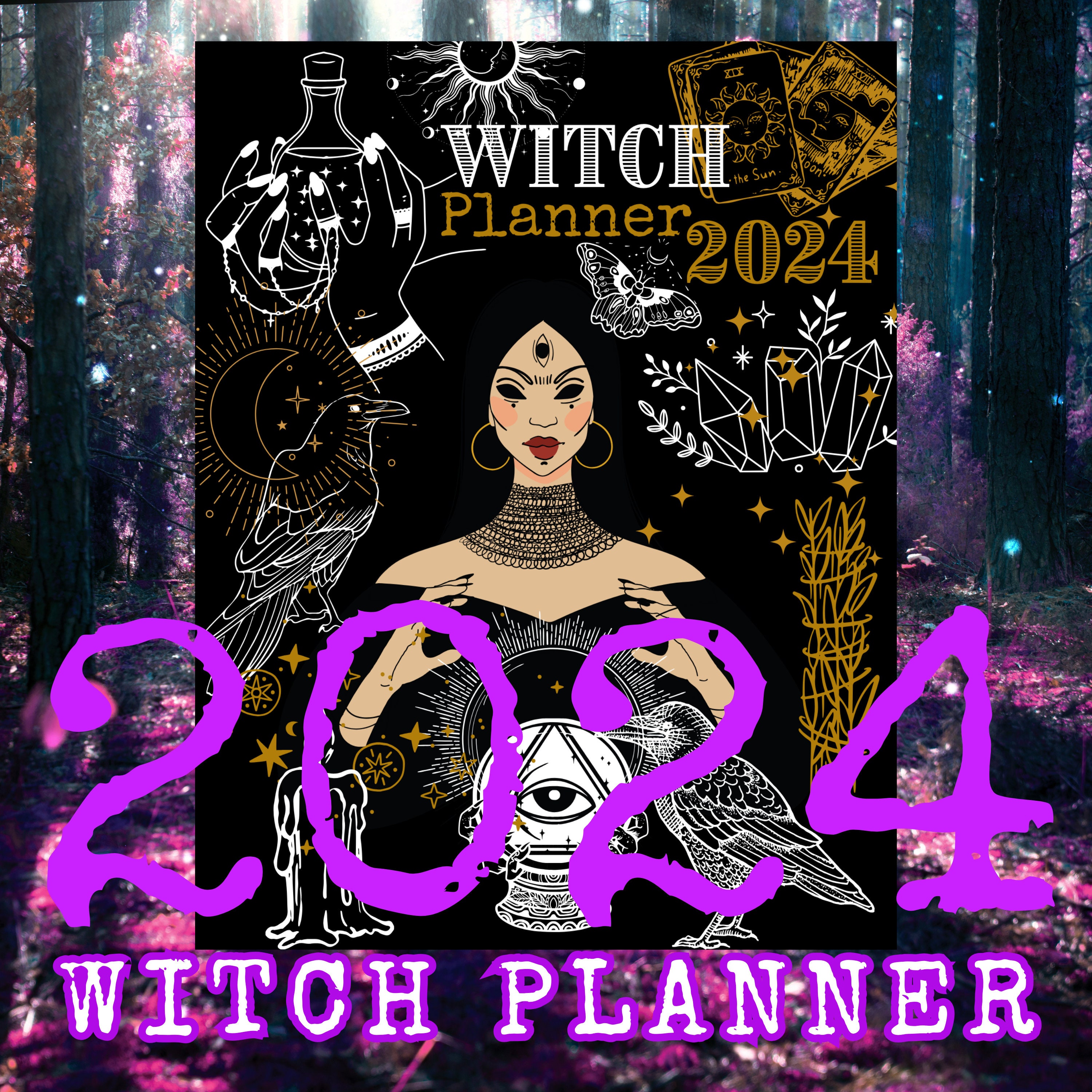 Witch Planner 2024 Witchy Planner Printable Wicca Planner 2024 Witchy