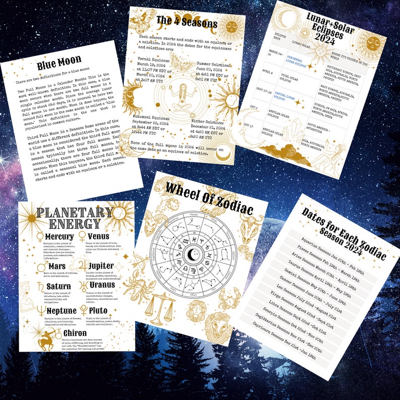 Moon Planner 2024 Lunar Calendar 2024 Modern Witch Moon Etsy Canada