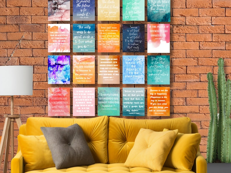 Motivational Wall Art Printable, Inspirational Quotes, Watercolor