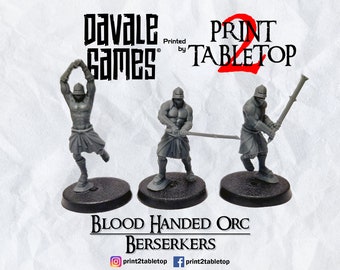 Blood Handed Orc Berserkers | 28mm | Davale Games | Fantasy Miniature