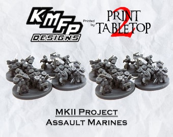 EPIC-aanvalsmariniers | MKII-project | 8 mm episch | KMFP-ontwerpen | Sci-Fi-miniatuur