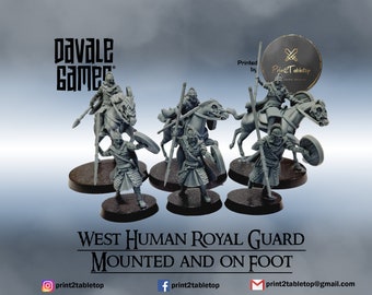 West Human Royal Guard | Mounted & on foot | MIXED | 28mm | Davale Games | Fantasy Miniature