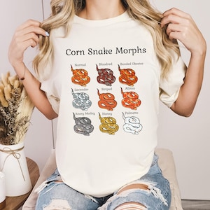 Corn Snake Tee, Reptile Lover Gift, Snake Shirt for Men and Women, Herpetology Gift, Snake Morphs Shirt, Unisex Snake T-Shirt
